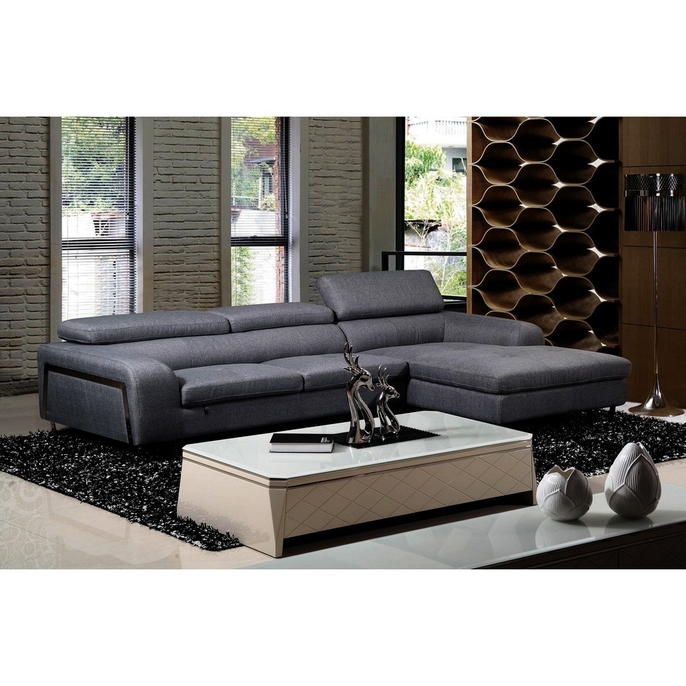 Canapé d'angle en tissu de qualité 5 places, SALERNO, gris foncé, angle droit Canapé d'angle en tissu de qualité 5 places, SALERNO, gris foncé, angle droit