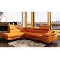 Canapé d'angle en cuir italien 6 places MODA, orange, angle gauche Canapé d'angle en cuir italien 6 places MODA, orange, angle gauche