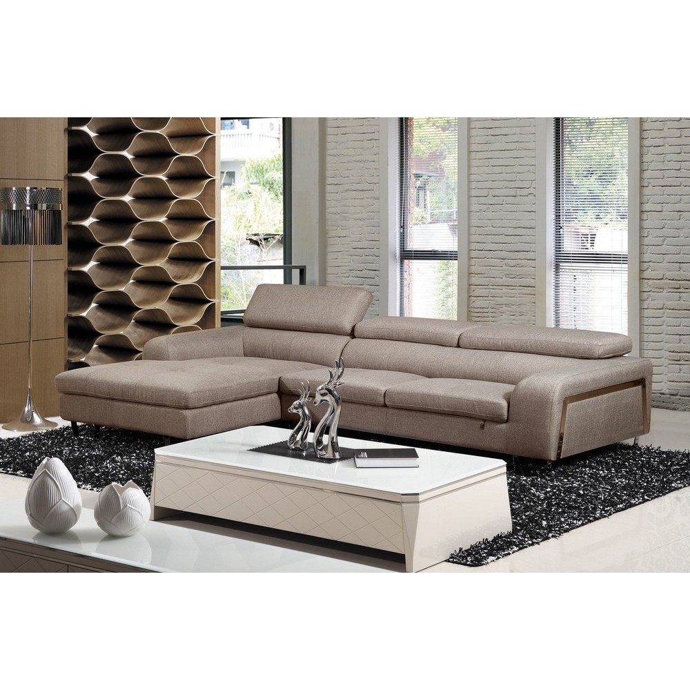 Canapé d'angle en tissu de qualité 5 places, SALERNO, beige, angle gauche Canapé d'angle en tissu de qualité 5 places, SALERNO, beige, angle gauche