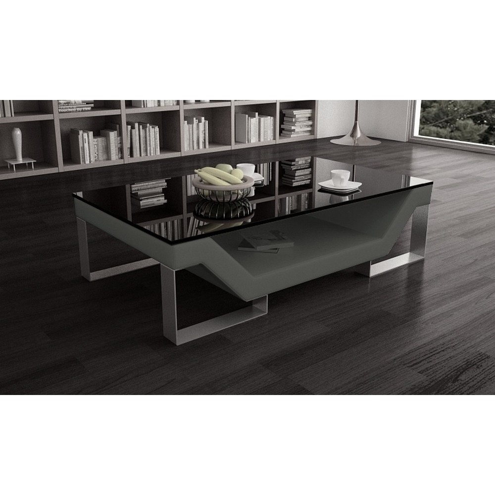 Table basse ELINI design Gris foncé. Exceptionnel modèle aux lignes tendances