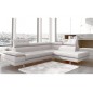 Canapé d'angle en cuir italien 6 places MODA, blanc, angle droit Canapé d'angle en cuir italien 6 places MODA, blanc, angle droit