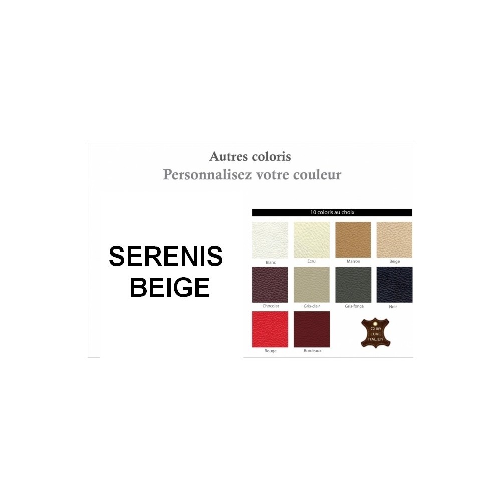 Lit en cuir italien de luxe SERENIS Beige 140x190 Lit en cuir italien de luxe SERENIS Beige 140x190