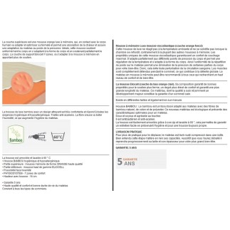 Matelas STARVISCO mémoire de forme Luxe. 90X190 cm, épaisseur 16 cm, MATERASI