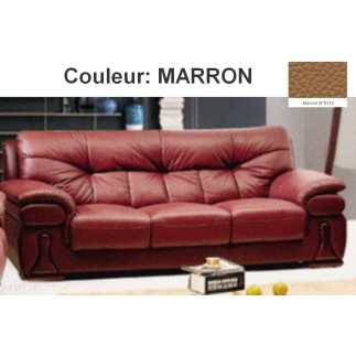 Ensemble CAMBRIDGE de 2 canapés 3 places cuir haut de gamme italien vachette Vénésetti Cuir supérieur luxe Canapé 3 places Marro