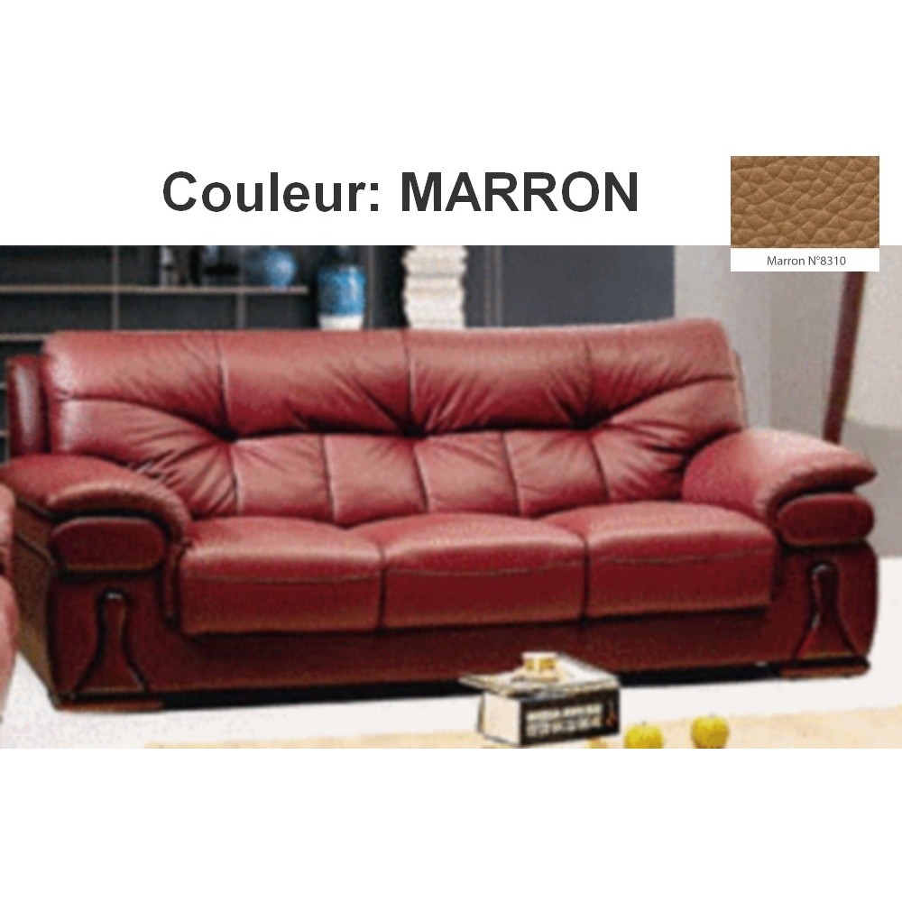 Ensemble CAMBRIDGE de 2 canapés 3 places cuir haut de gamme italien vachette Vénésetti Cuir supérieur luxe Canapé 3 places Marro