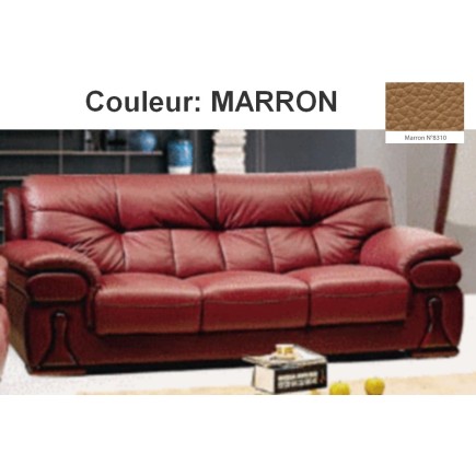 Ensemble CAMBRIDGE de 2 canapés 3 places cuir haut de gamme italien vachette Vénésetti Cuir supérieur luxe Canapé 3 places Marro