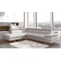 Canapé d'angle en cuir italien 6 places MODA, blanc, angle gauche Canapé d'angle en cuir italien 6 places MODA, blanc, angle gauche