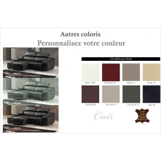 Canapé d'angle en cuir buffle italien de luxe ZENDO, couleur personnalisée , angle gauche