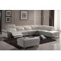 Canapé d'angle relax en cuir buffle italien, de luxe RELAXINO, blanc, angle droit, 7/8 places Canapé d'angle relax en cuir buffle italien, de luxe RELAXINO, blanc, angle droit, 7/8 places