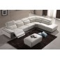 Canapé d'angle relax en cuir buffle italien, de luxe RELAXINO, blanc, angle droit, 7/8 places Canapé d'angle relax en cuir buffle italien, de luxe RELAXINO, blanc, angle droit, 7/8 places