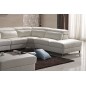 Canapé d'angle relax en cuir buffle italien, de luxe RELAXINO, blanc, angle droit, 7/8 places Canapé d'angle relax en cuir buffle italien, de luxe RELAXINO, blanc, angle droit, 7/8 places