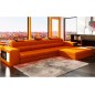 Canapé d'angle en cuir italien 4/5 places ENJOY, orange, angle droit Canapé d'angle en cuir italien 4/5 places ENJOY, orange, angle droit