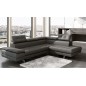 Canapé d'angle en cuir italien 6 places MODA, gris foncé, angle droit Canapé d'angle en cuir italien 6 places MODA, gris foncé, angle droit