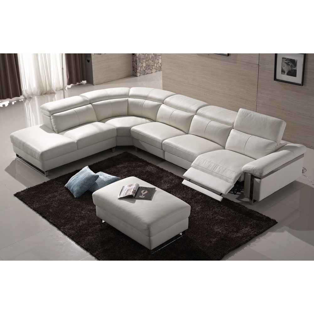 Canapé d'angle relax en cuir buffle italien de luxe RELAXINO, blanc, angle gauche, 7/8 places Canapé d'angle relax en cuir buffle italien de luxe RELAXINO, blanc, angle gauche, 7/8 places