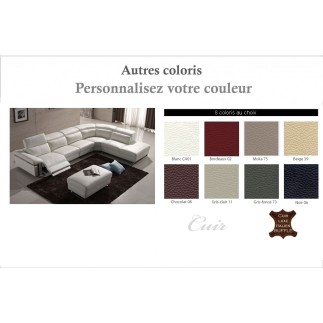 Canapé d'angle relax en cuir buffle italien, de luxe RELAXINO, couleur personnalisée, angle droit