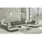 Canapé d'angle en cuir buffle italien de luxe 8/9 places GIANT, gris foncé et blanc Canapé d'angle en cuir buffle italien de luxe 8/9 places GIANT, gris foncé et blanc