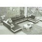 Canapé d'angle en cuir buffle italien de luxe 8/9 places GIANT, gris foncé et blanc Canapé d'angle en cuir buffle italien de luxe 8/9 places GIANT, gris foncé et blanc