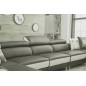 Canapé d'angle en cuir buffle italien de luxe 8/9 places GIANT, gris foncé et blanc Canapé d'angle en cuir buffle italien de luxe 8/9 places GIANT, gris foncé et blanc