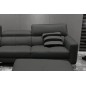 Canapé d'angle en cuir buffle italien de luxe 5 places ARMANO, gris foncé, angle gauche Canapé d'angle en cuir buffle italien de luxe 5 places ARMANO, gris foncé, angle gauche
