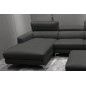 Canapé d'angle en cuir buffle italien de luxe 5 places ARMANO, gris foncé, angle gauche Canapé d'angle en cuir buffle italien de luxe 5 places ARMANO, gris foncé, angle gauche