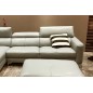Canapé d'angle en cuir buffle italien de luxe 5 places ARMANO, gris clair, angle gauche Canapé d'angle en cuir buffle italien de luxe 5 places ARMANO, gris clair, angle gauche