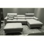 Canapé d'angle en cuir buffle italien de luxe, 5 places ARMANO, gris clair, angle droit Canapé d'angle en cuir buffle italien de luxe, 5 places ARMANO, gris clair, angle droit