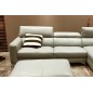 Canapé d'angle en cuir buffle italien de luxe, 5 places ARMANO, gris clair, angle droit Canapé d'angle en cuir buffle italien de luxe, 5 places ARMANO, gris clair, angle droit