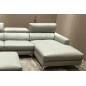 Canapé d'angle en cuir buffle italien de luxe, 5 places ARMANO, gris clair, angle droit Canapé d'angle en cuir buffle italien de luxe, 5 places ARMANO, gris clair, angle droit