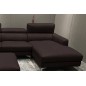 Canapé d'angle en cuir buffle italien de luxe, 5 places ARMANO, chocolat, angle droit Canapé d'angle en cuir buffle italien de luxe, 5 places ARMANO, chocolat, angle droit