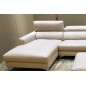 Canapé d'angle en cuir buffle italien de luxe 5 places ARMANO, beige, angle gauche Canapé d'angle en cuir buffle italien de luxe 5 places ARMANO, beige, angle gauche