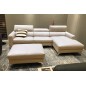 Canapé d'angle en cuir buffle italien de luxe, 5 places ARMANO, beige, angle droit Canapé d'angle en cuir buffle italien de luxe, 5 places ARMANO, beige, angle droit