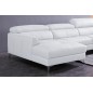 Canapé d'angle en cuir buffle italien de luxe 5 places ARMANO, blanc, angle gauche Canapé d'angle en cuir buffle italien de luxe 5 places ARMANO, blanc, angle gauche