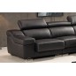 Canapé d'angle cuir buffle italien BONITO, couleur noir, angle droit, 5 places