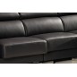 Canapé d'angle cuir buffle italien BONITO, couleur noir, angle droit, 5 places