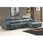 Canapé d'angle cuir buffle italien BONITO, couleur gris foncé, angle droit, 5 places Canapé d'angle cuir buffle italien BONITO, couleur gris foncé, angle droit, 5 places