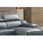 Canapé d'angle cuir buffle italien BONITO, couleur gris foncé, angle droit, 5 places Canapé d'angle cuir buffle italien BONITO, couleur gris foncé, angle droit, 5 places