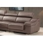 Canapé d'angle cuir buffle italien BONITO, couleur moka, angle gauche, 5 places