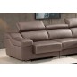 Canapé d'angle cuir buffle italien BONITO, couleur moka, angle droit, 5 places