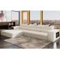Canapé d'angle en cuir italien 4/5 places ENJOY, blanc, angle gauche Canapé d'angle en cuir italien 4/5 places ENJOY, blanc, angle gauche