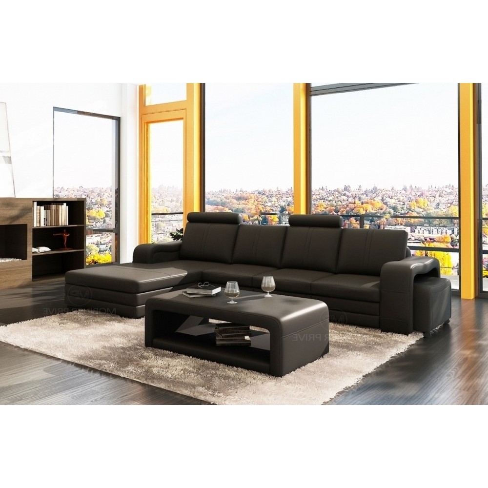 - Canapé d'angle en cuir italien 5/6 places ROMARIO, gris foncé, angle gauche - Canapé d'angle en cuir italien 5/6 places ROMARIO, gris foncé, angle gauche