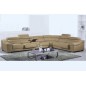 Canapé d'angle en cuir buffle italien de luxe 7 places LONDRES, beige, angle droit, Canapé d'angle en cuir buffle italien de luxe 7 places LONDRES, beige, angle droit,