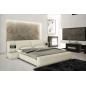Lit en 100% Tout cuir italien de luxe ELEGANCE, écru, 180x200, fabrication personnalisée sur demande du client en tout cuir. San Lit en 100% Tout cuir italien de luxe ELEGANCE, écru, 180x200, fabrication personnalisée sur demande du client en tout cuir. San