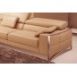 Canapé d'angle en cuir italien 5 places SUEDE, beige, angle gauche