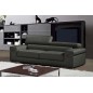 Ensemble composé d'un canapé 3 places et d'un fauteuil 1 place en cuir luxe italien, ALONSO, gris foncé