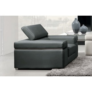 Ensemble composé d'un canapé 3 places et d'un fauteuil 1 place en cuir luxe italien, ALONSO, gris foncé