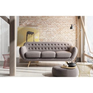 Canapé 3 places en tissu de qualité INDORA, beige