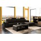 Canapé d'angle en cuir italien 5/6 places ROMARIO, noir, angle droit Canapé d'angle en cuir italien 5/6 places ROMARIO, noir, angle droit