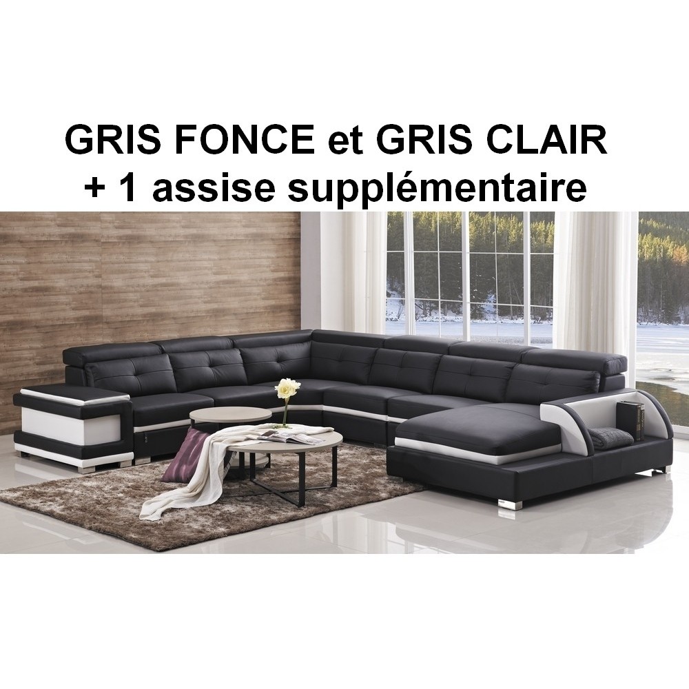 2ème acompte cde , Canapé d'angle cuir buffle italien, cuir épais Prestige, avec 1 assise en plus sur la longueur, article perso