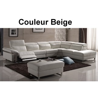 Canapé d'angle relax en cuir buffle italien, de luxe RELAXINO, Avec une assise en moins, commande spéciale personnalisée sur dem