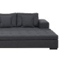 Canapé d'angle en tissu de qualité BONY, gris foncé, avec pouf-banquette, angle gauche Canapé d'angle en tissu de qualité BONY, gris foncé, avec pouf-banquette, angle gauche